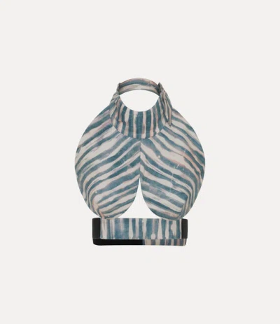 VIVIENNE WESTWOOD BOOB TOP PRINTED OXFORD SHIRT PAINTED-STRIPES 44 WOMEN