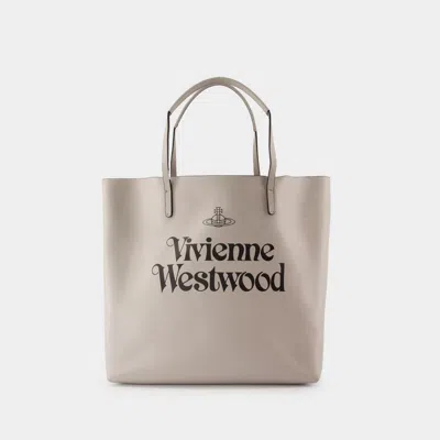 VIVIENNE WESTWOOD CABAS STUDIO - VIVIENNE WESTWOOD - CUIR - GRIS