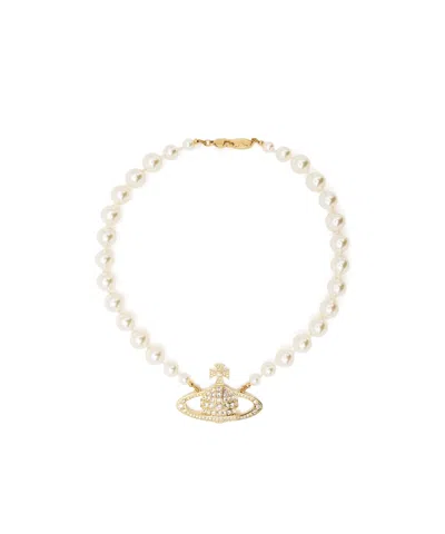 VIVIENNE WESTWOOD VIVIENNE WESTWOOD ORB CHARM EMBELLISHED NECKLACE