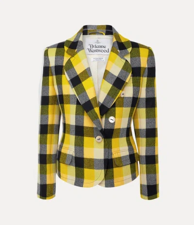 VIVIENNE WESTWOOD GEORGIA JACKET CHECK WOOL PIXEL-CHECK 42 WOMEN