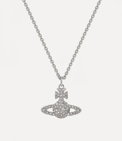 VIVIENNE WESTWOOD GRACE BAS RELIEF PENDANT NECKLACE SILVER CUBIC ZIRCONIA WOMEN
