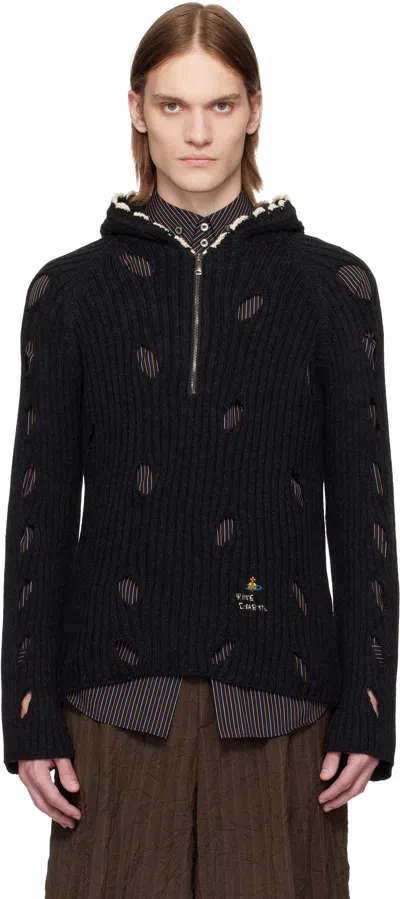 VIVIENNE WESTWOOD GRAY SLASH HOODIE