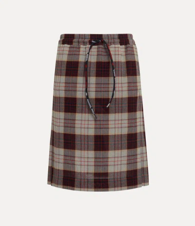 VIVIENNE WESTWOOD KILT VISCOSE / WOOL CHECK PATTERN RED S UNISEX