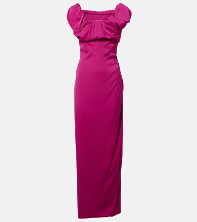 VIVIENNE WESTWOOD LONG GINNIE AMBER DRAPED MAXI DRESS