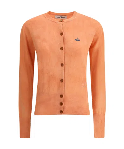 VIVIENNE WESTWOOD VIVIENNE WESTWOOD LOGO EMBROIDERED BUTTONED CARDIGAN