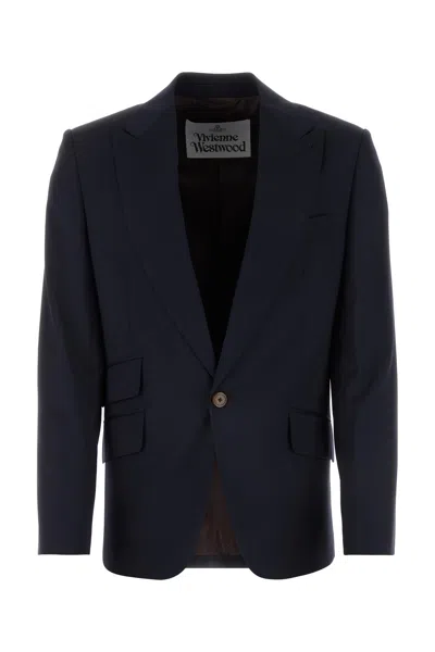 VIVIENNE WESTWOOD NAVY BLUE WOOL BLAZER