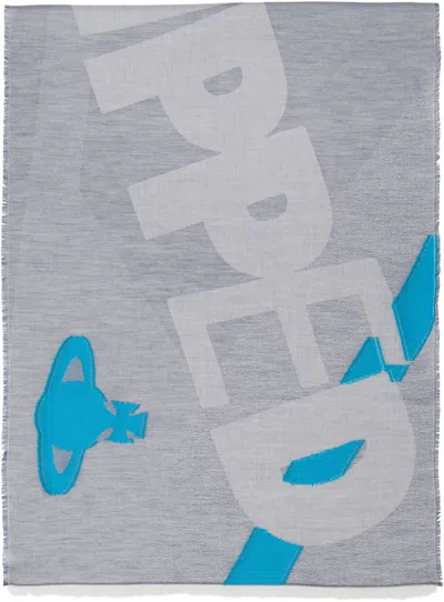 VIVIENNE WESTWOOD NAVY 'RIPPED AND READY' SCARF