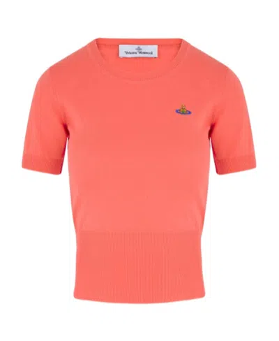 VIVIENNE WESTWOOD ORB EMBROIDERED KNITTED TOP