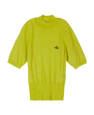 VIVIENNE WESTWOOD VIVIENNE WESTWOOD ORB EMBROIDERED SHORT-SLEEVED KNITTED JUMPER