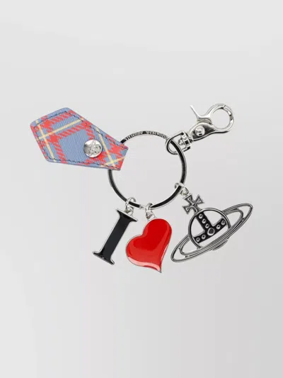 VIVIENNE WESTWOOD ORB KEYRING PLAID DETAIL