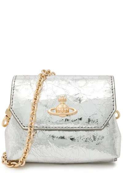 VIVIENNE WESTWOOD VIVIENNE WESTWOOD ORB NANO METALLIC LEATHER CROSS-BODY BAG