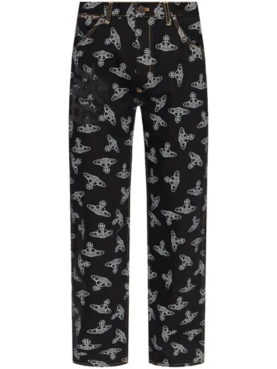 VIVIENNE WESTWOOD ORB-PRINT REGULAR-FIT JEANS