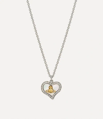 VIVIENNE WESTWOOD PETRA PENDANT NECKLACE PLATINUM-GOLD-WHITE-PEARL-TINT-MOP-WHITE-OPAL PLATINUM-GOLD-WHITE-PEARL-TINT-