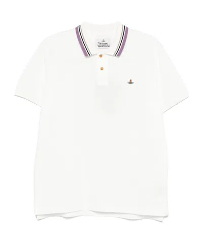VIVIENNE WESTWOOD VIVIENNE WESTWOOD SHORT SLEEVED ORB-EMBROIDERED POLO SHIRT
