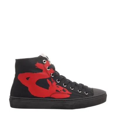 VIVIENNE WESTWOOD SIDE-PRINT HIGH-TOP SNEAKERS