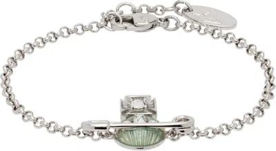 VIVIENNE WESTWOOD SILVER PACIFIC OPAL KITTY BRACELET