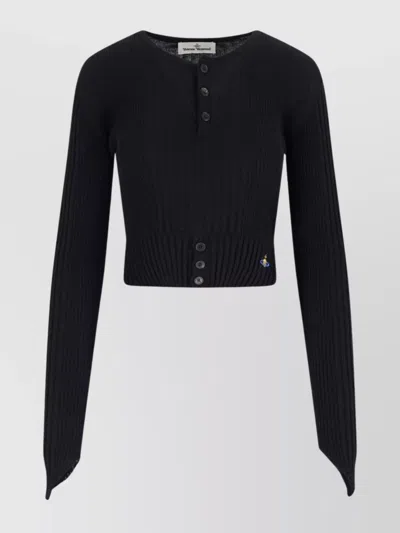 VIVIENNE WESTWOOD SLEEVE BUTTON DETAILING RIBBED TEXTURE