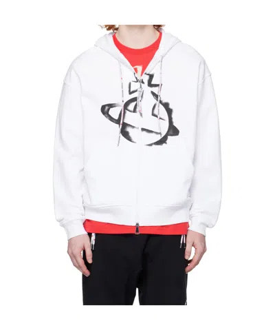 VIVIENNE WESTWOOD ORB-STENCIL ZIP HOODIE