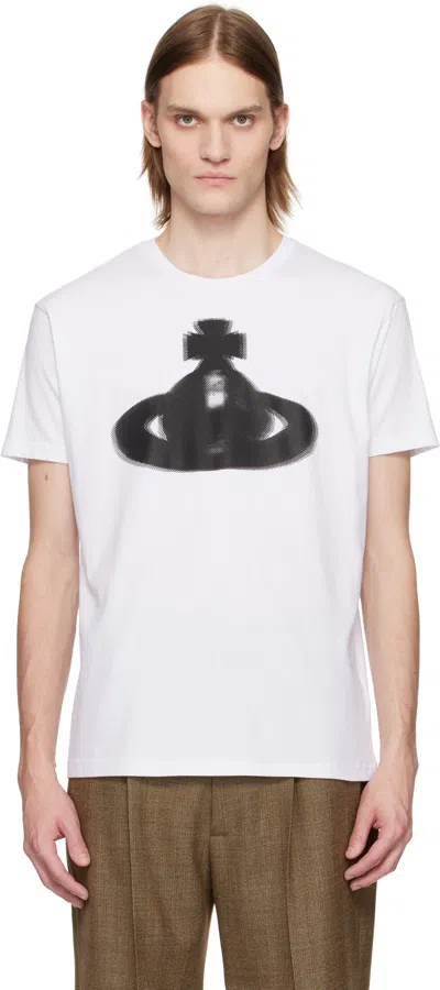 VIVIENNE WESTWOOD WHITE HALFTONE ORB CLASSIC T-SHIRT