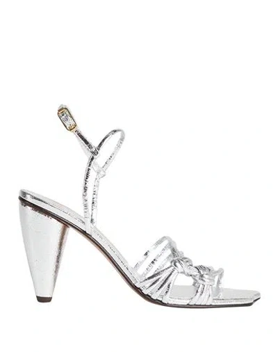 VIVIENNE WESTWOOD VIVIENNE WESTWOOD WOMAN SANDALS SILVER SIZE 8 GOAT SKIN