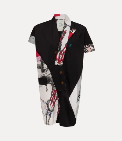 VIVIENNE WESTWOOD WORLDS END ARABESQUE PATCHWORK DRESS COMPOSITE/POPLIN COMPOSITE-BLACK OS-U UNISEX