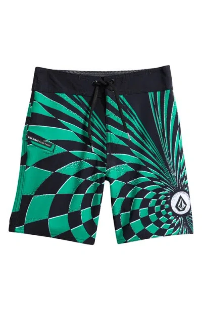 VOLCOM BABY VOLCOM KIDS' MOD SPIRAL STONE SHIELD SWIM TRUNKS