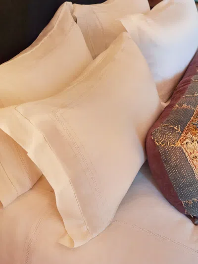 VOLGA LINEN DIAMOND-STITCH LINEN STANDARD PILLOWCASES (SET OF 2)