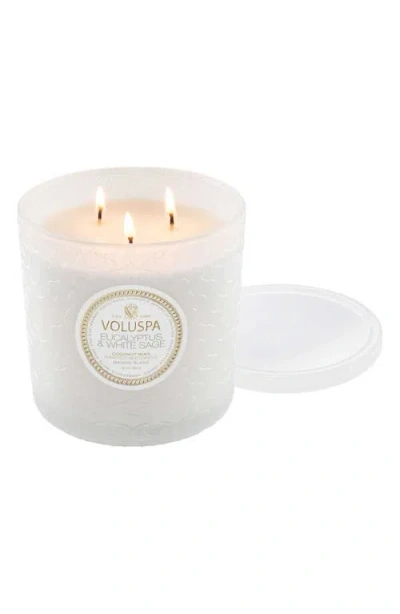 VOLUSPA VOLUSPA EUCALYPTUS & WHITE SAGE BOXED LUXE CANDLE