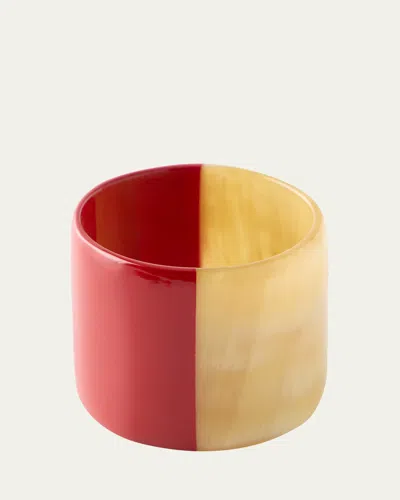 VON GERN HOME HORN & RED LACQUER NAPKIN RING