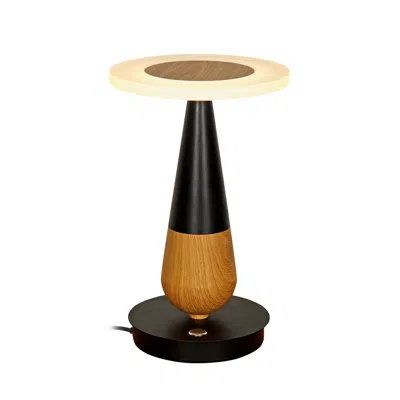 VONN LIGHTING SILVA VSRT6507BL 12" HEIGHT INTEGRATED LED TABLE LAMP IN PLATED BLACK WOOD FINISH AND TOUCH SENSOR D