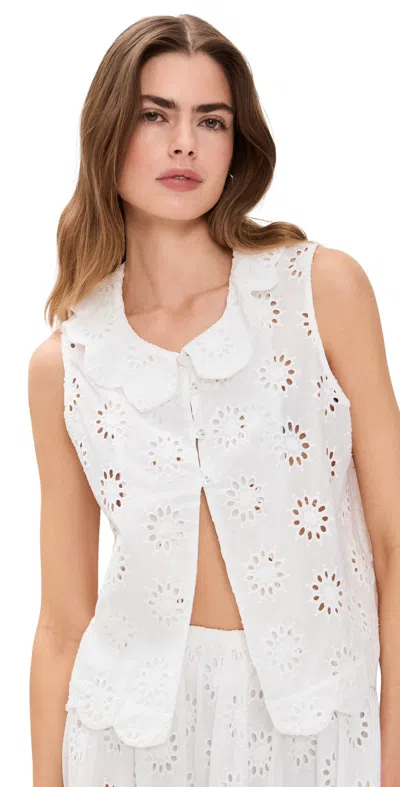 VRG GRL MAISIE ANGLAISE TOP WHITE