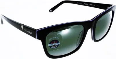 VUARNET VUARNET SUNGLASSES - SHINY BLACK - GREY GREEN GRADIENT WITH MIRROR EFFECT LENSES