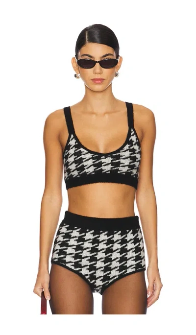 W. CASHMERE SORO HOUNDSTOOTH BRALETTE