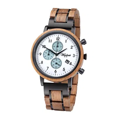 WAIDZEIT MEN'S BLUE / BLACK / BROWN GIN WHITE ICE CHRONOGRAPH WATCH
