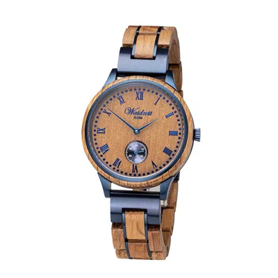 WAIDZEIT WOMEN'S BLUE / BROWN RUM BARREL WATCH