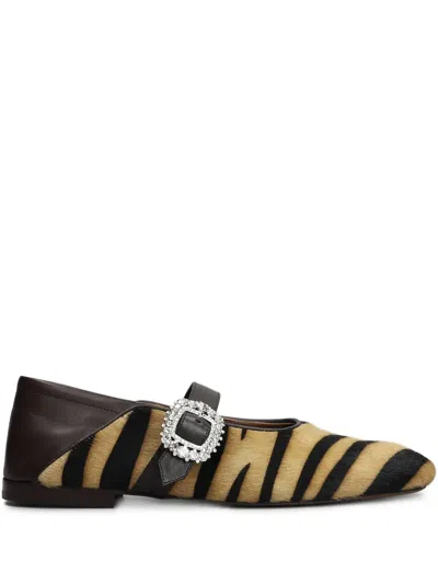 WALES BONNER ANIMAL-PRINT BALLERINA SHOES