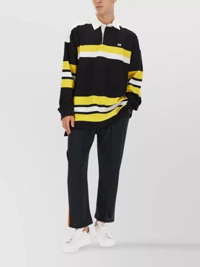 WALES BONNER OVERSIZED STRIPED PATTERN POLO SHIRT