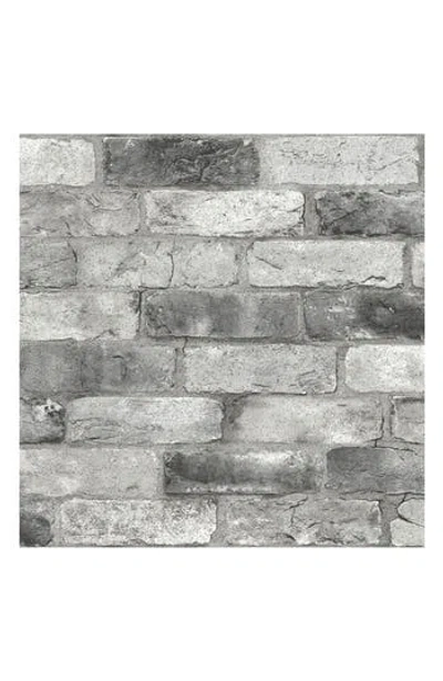 WALLPOPS WALLPOPS GREY LONDON BRICK PEEL & STICK WALLPAPER