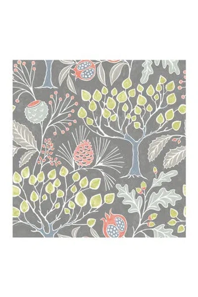 WALLPOPS WALLPOPS GROOVY GARDEN GREY PEEL & STICK WALLPAPER