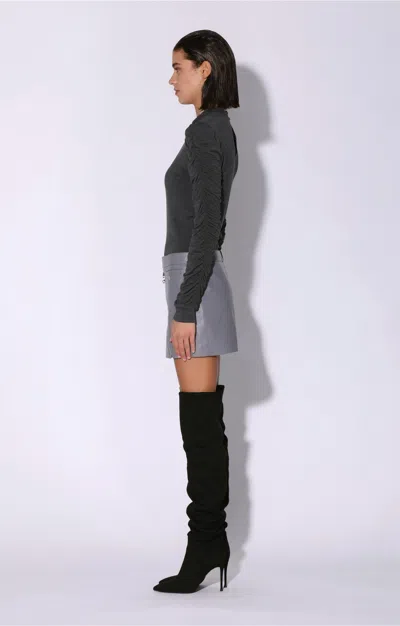 WALTER BAKER GAVRIEL SKIRT, GRANITE - LEATHER