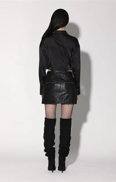 WALTER BAKER SHIRLEY SKIRT, BLACK - LEATHER