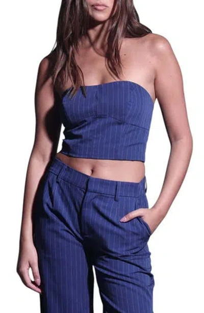 WALTER BAKER WALTER BAKER TANVI PINSTRIPE STRAPLESS CROP TOP