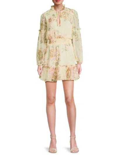 WALTER BAKER WOMEN'S DARLENE FLORAL RUFFLE MINIDRESS