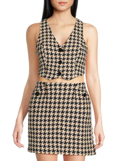 WALTER BAKER WOMEN'S TORY HOUNDSTOOTH CROPPED VEST