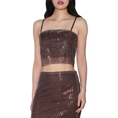 WALTER BAKER WOMENS SEQUINED MESH SHELL