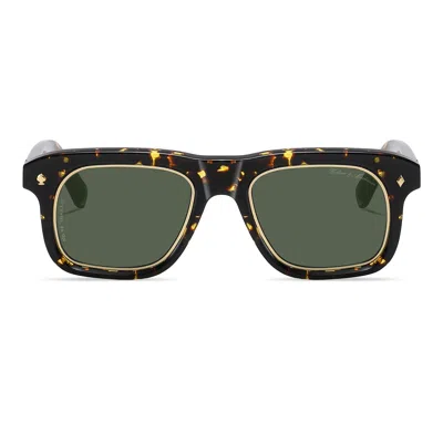 WALTON & MORTIMER MEN'S BROWN WALTON & MORTIMER NO.44 OSAKA II LIMITED EDITION SUNGLASSES - CUBAN HAVANA COLOR