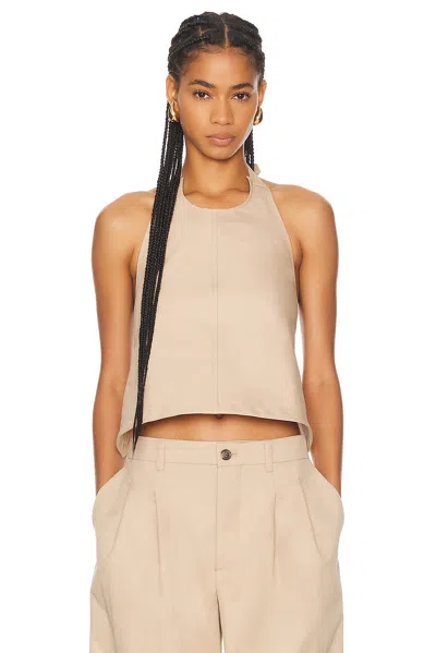WARDROBE.NYC DRILL BACKLESS HALTER TOP