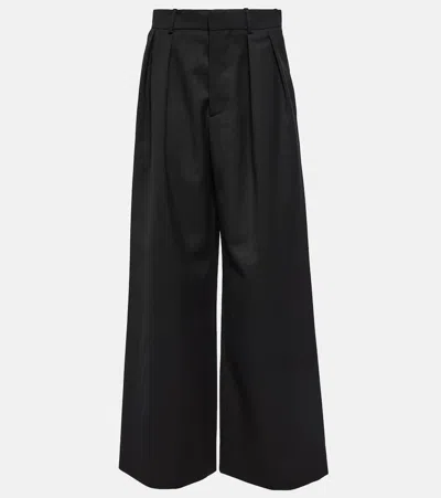 WARDROBE.NYC WARDROBE. NYC PLEATED LOW-RISE WIDE-LEG WOOL PANTS