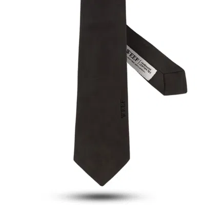 WARE COLLECTIVE MEN'S BLACK WEEF LEATHER TIE