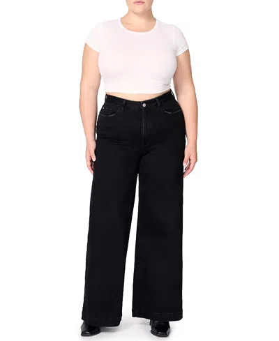 WARP & WEFT NCE PLUS WIDE LEG JEAN IN INKWELL